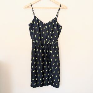 J. Crew Pineapple Print Navy Dress